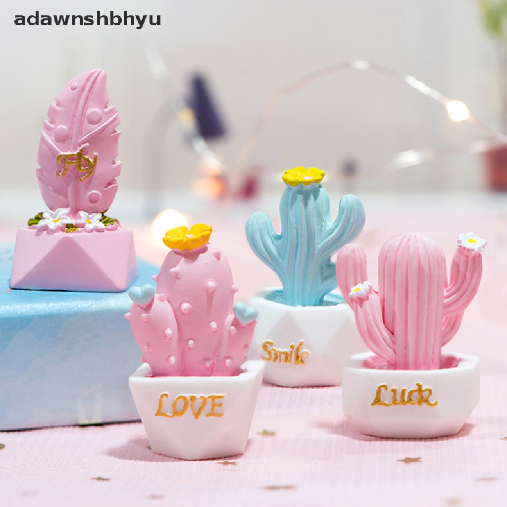 [adawnshbhyu] 10gaya Ornamen Kaktus Resin Patung Miniatur Aksesoris Lucu Dekorasi