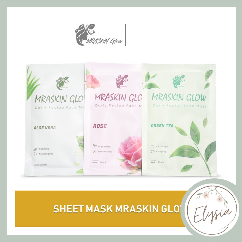 MASKER WAJAH MRASKIN GLOW/ DAILY RECIPE SHEETMASK BPOM