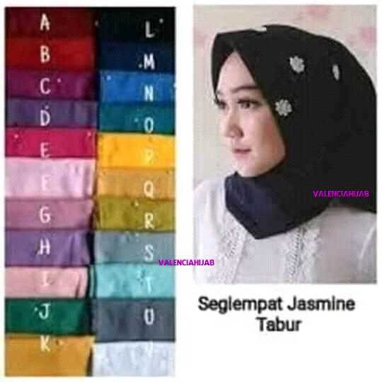 Hijab | Jilbab | Kerudung segiempat White Jasmine Mutiara VALENCIA