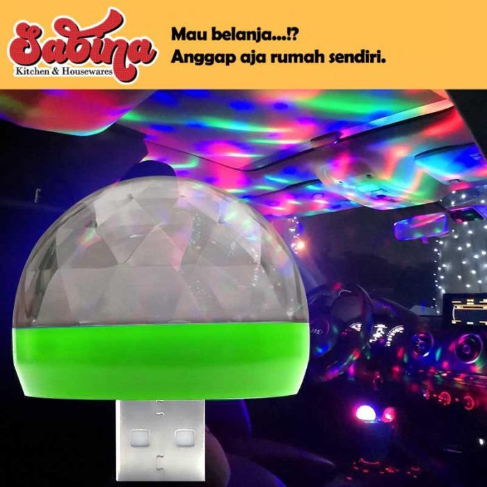 Lampu Magic Ball Lampu LED RGB USB Atmospere DJ Light Sound Control