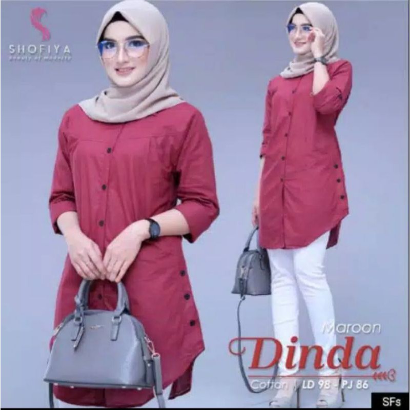 DINDA TUNIK/TUNIK KATUN / BAJU ATASAN WANITA MUSLIMAH / TUNIK MURAH