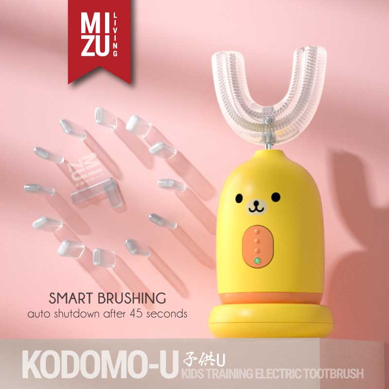 MIZU KODOMO-U Kids Training Electric Toothbrush Sonic Vibration Sikat Gigi U Anak USB Elektrik