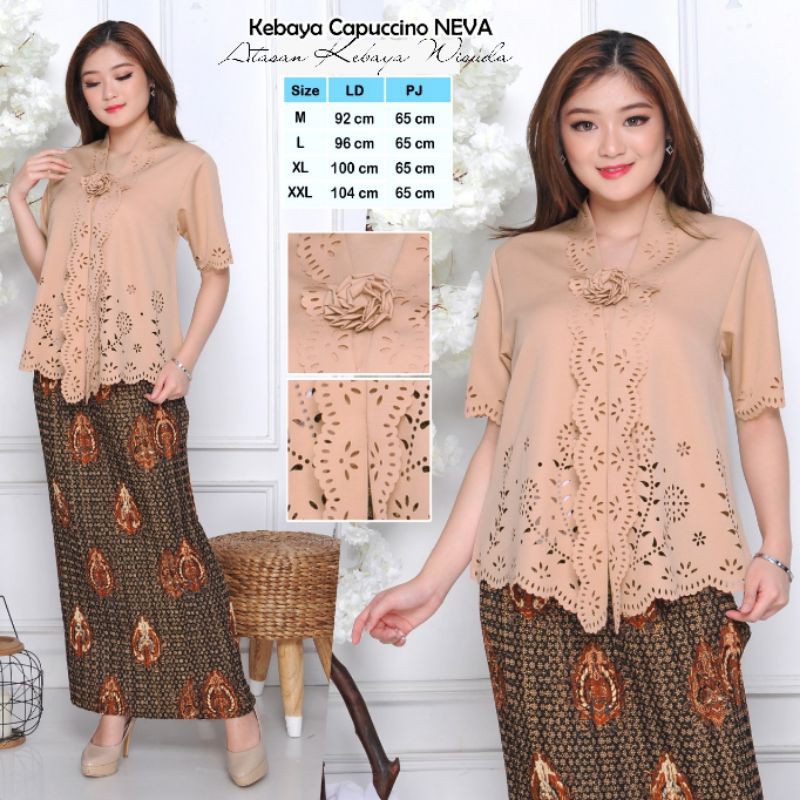 Atasan Kebaya Encim Modern Motif Laser Senada Neva Bestseller