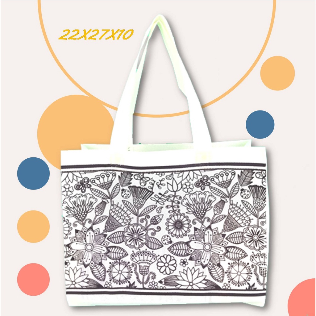 

Tas Spunbon Goodie Bag HLB SBLN 22x27x10 2 75gr BATIK DAUN BUNGA DB