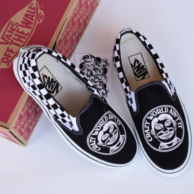 vans slip on crazy world