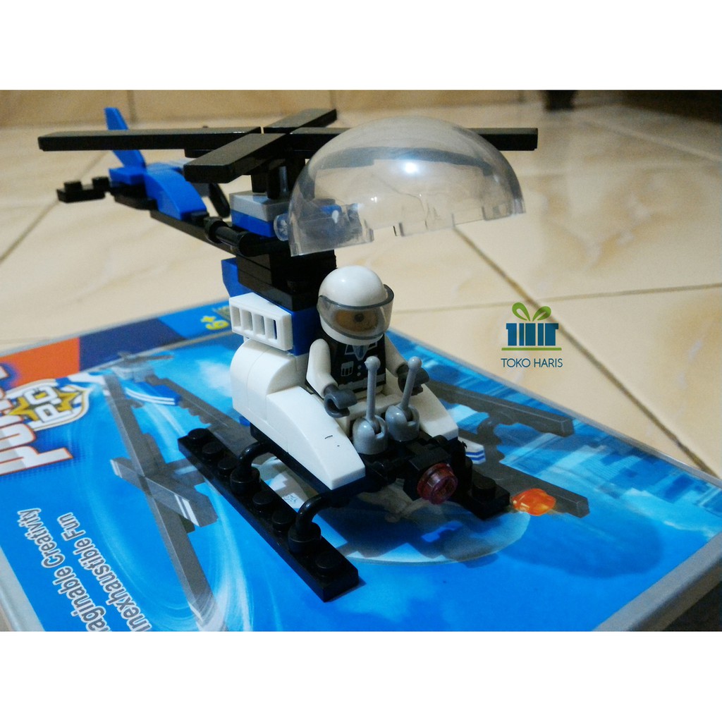Mainan Bricks / Lego KW Qiaoletong Police Helicopter