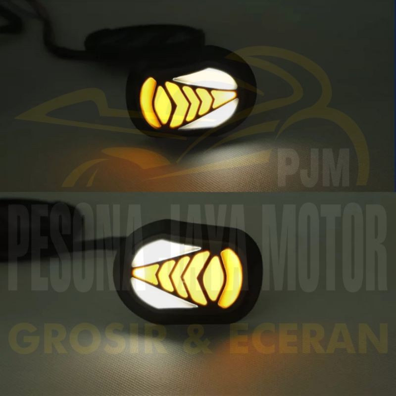 Sen Tempel Running Lampu Sen Led Running Oval Universal R15,Cbr150r,Gsx,Ninja,R25 &amp; Motor Lain Nya