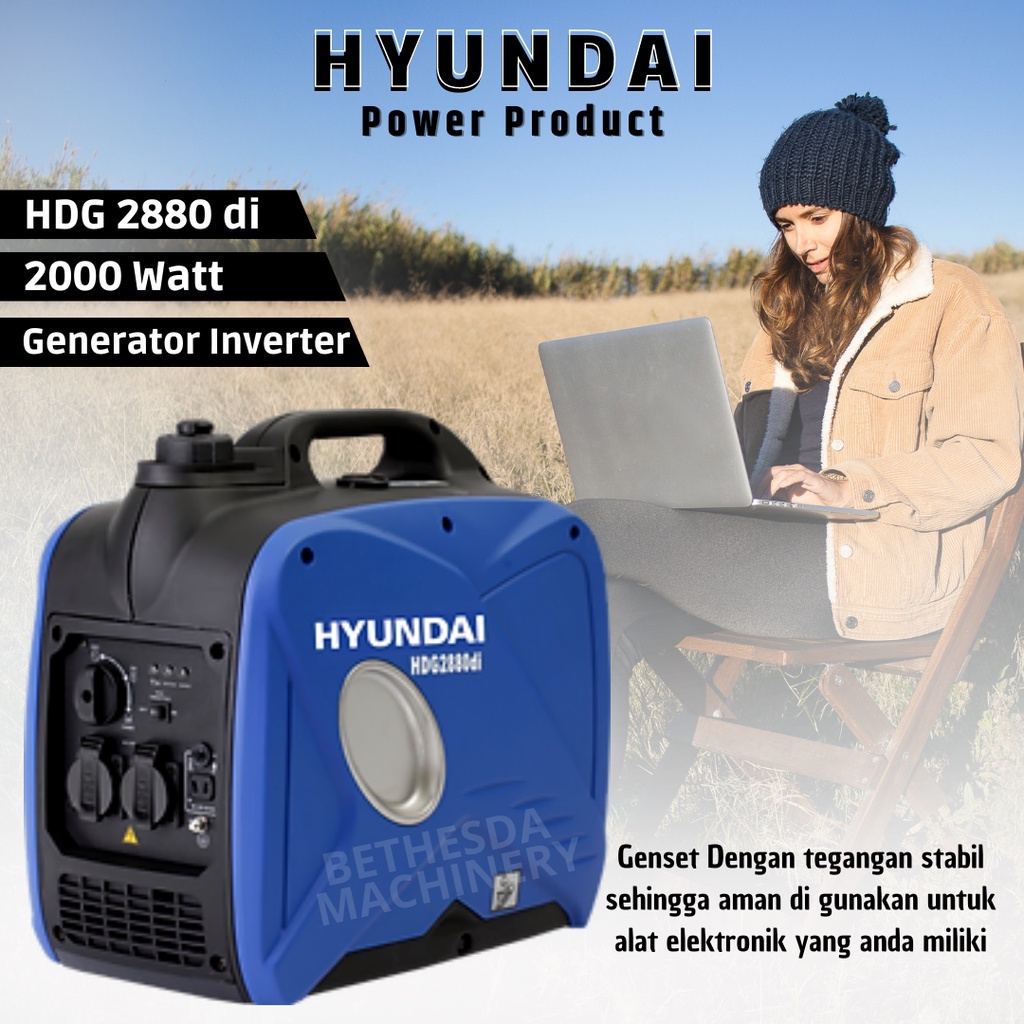 Genset 2000 Watt Inverter 2000 Watt Portable Hyundai HDG 2880di - Bensin
