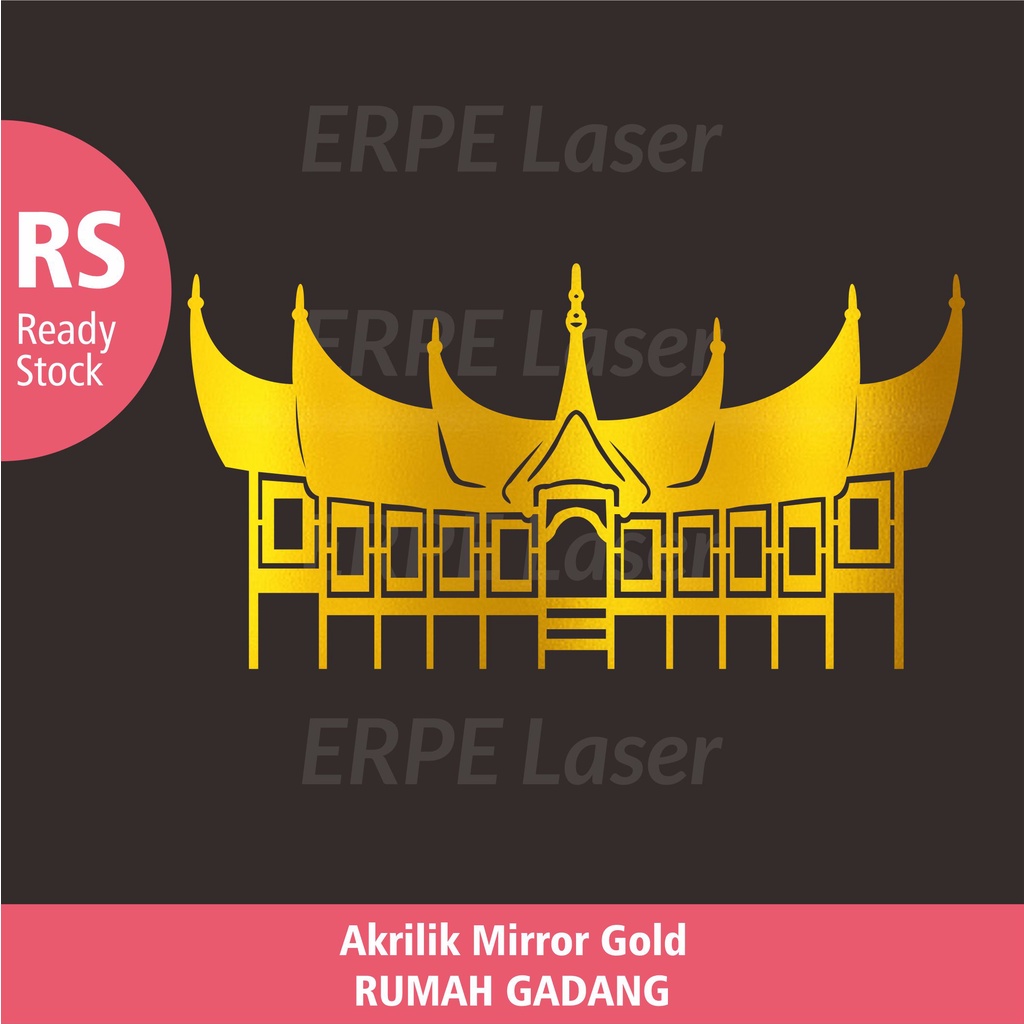 RUMAH GADANG Akrilik Mirror Gold Dekorasi Mahar