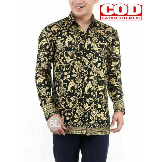 Kemeja Batik Kondangan Baju Batik Premium Kemeja Pria Motif Keemasan