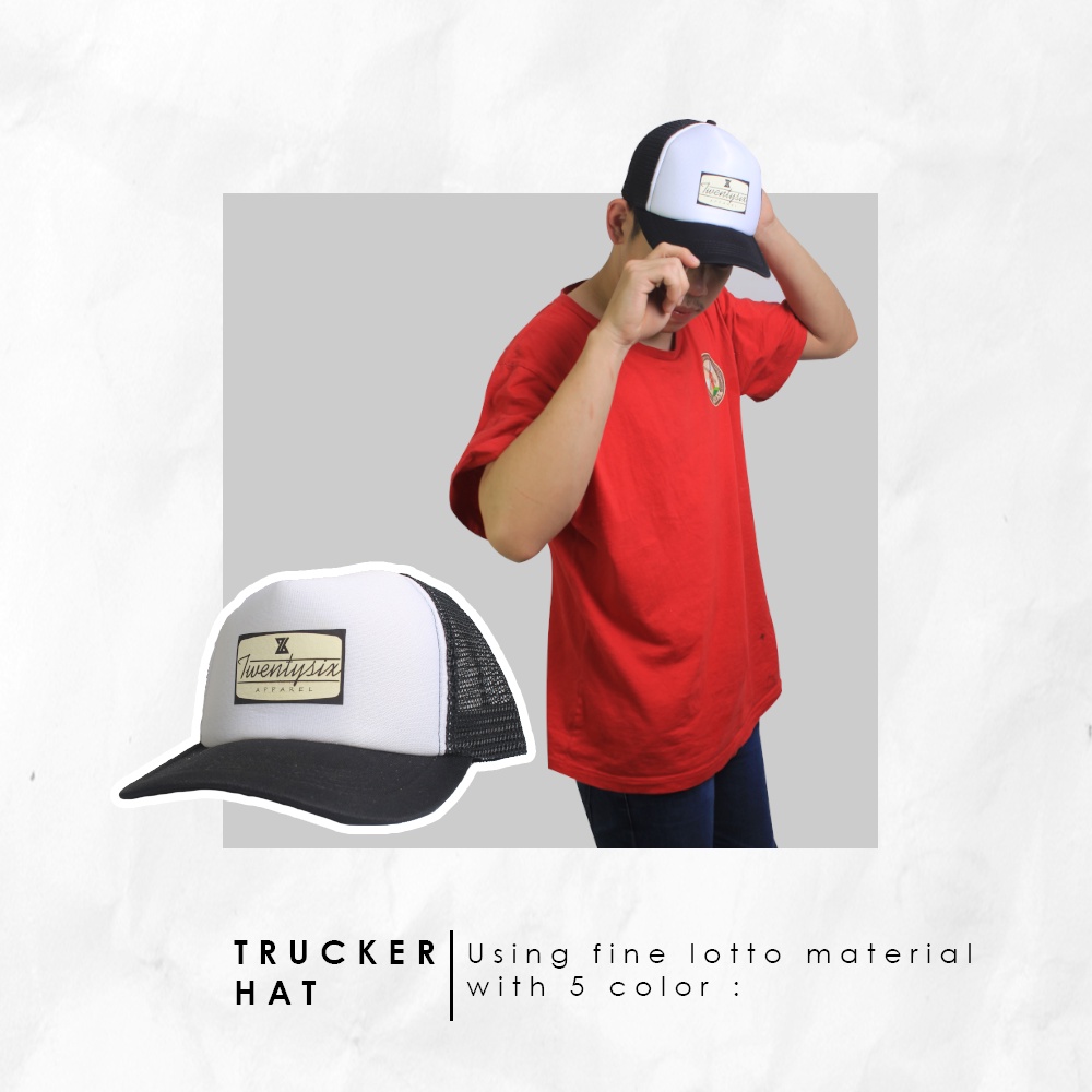 Topi jaring distro original pria wanita / topi trucker distro / topi dewasa warna HITAM PUTIH