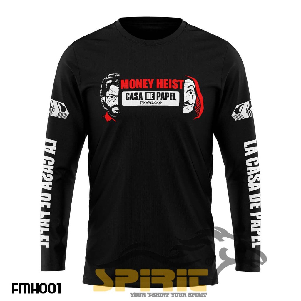 Baju Kaos Sepeda Lengan Panjang MONEY HEIST Pria Wanita Murah Big Size Jumbo