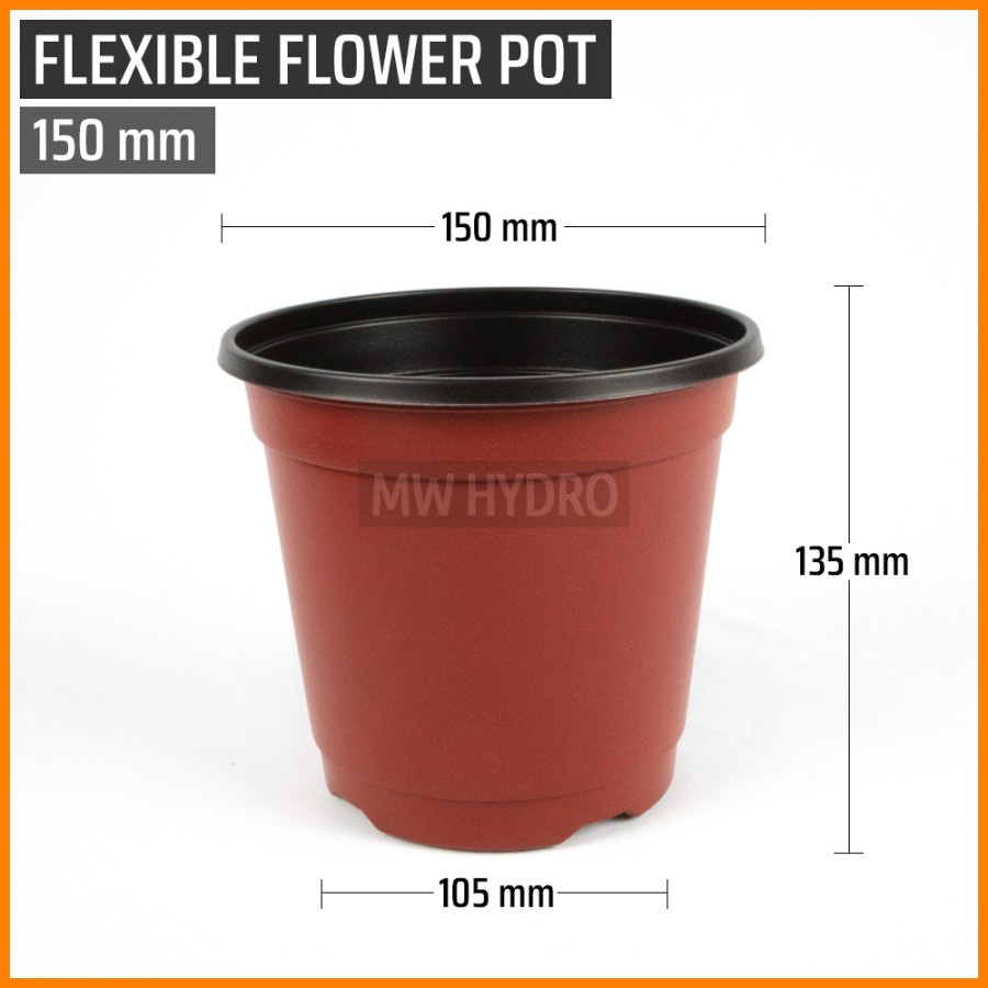 Double Color Flexible Flower Pot / Pot Bunga Elastis Dua Warna, 15 cm