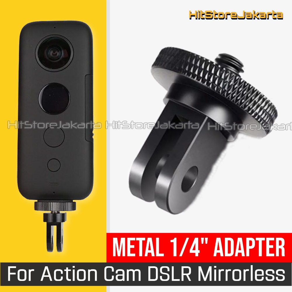 Metal 1/4 inch Mini Tripod Adapter GoPro YI DSLR Mirrorless BPro SJCAM Action Cam Insta360 Tripod Ad
