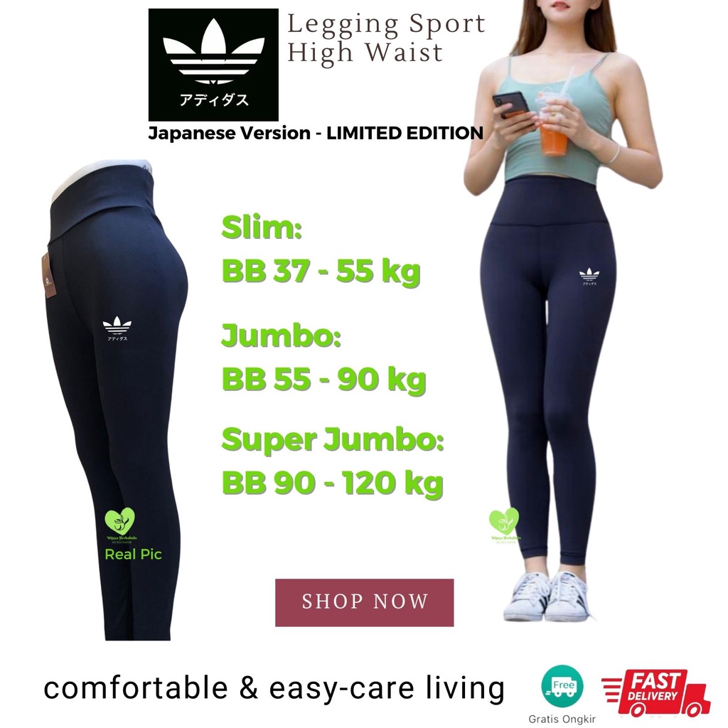 [JAPANESE ] Celana Legging Rok Sport High Waist - Slim s/d Super Jumbo - Lejing Senam - Celana Leging Panjang Wanita Olahraga