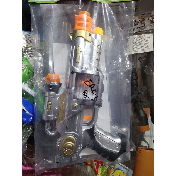 Mainan Anak Pistol Bonus Batrai Laser Suara Lampu Tembak Tembakan Bunyi Berbunyi
