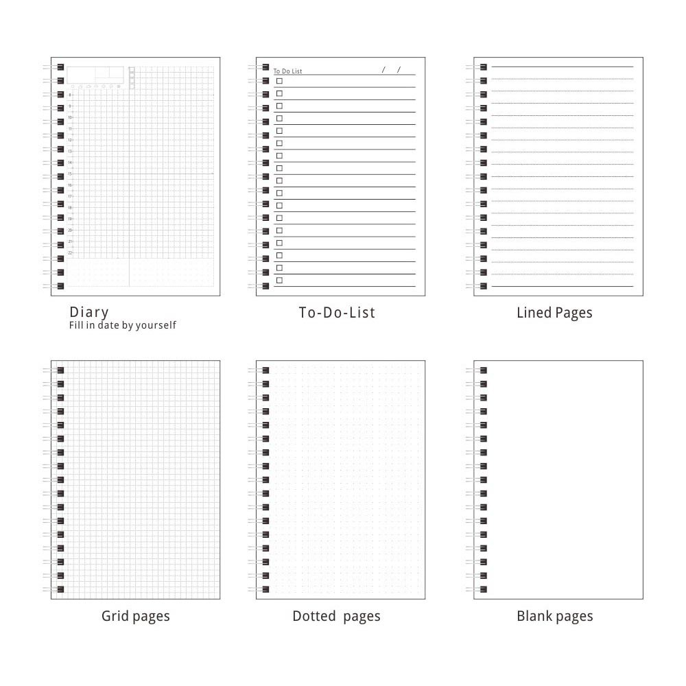 JIANWU Buku Binder Catatan Jurnal Harian Notebook Format Dotted / Blank Pages