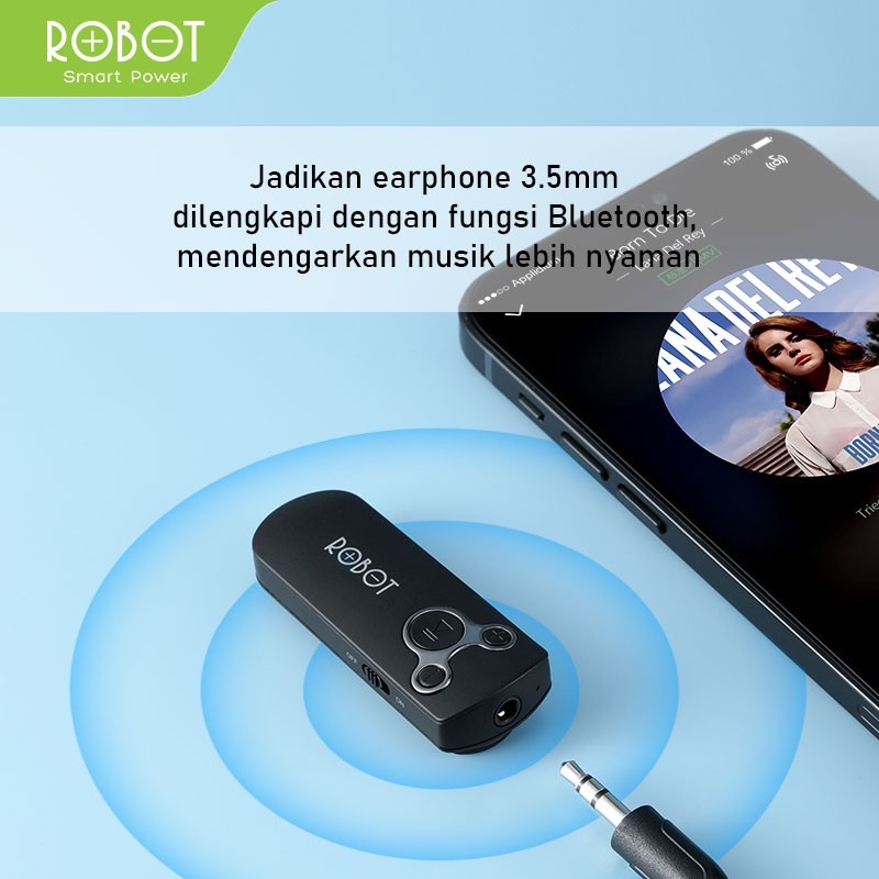 Bluetooth Dongle Receiver ROBOT RS10 Headset Speaker Jack 3.5 Tape MP3