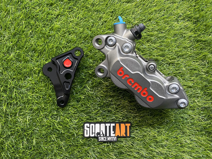 Caliper Brembo 4Piston + Bracket Marus Untuk Vespa Matic