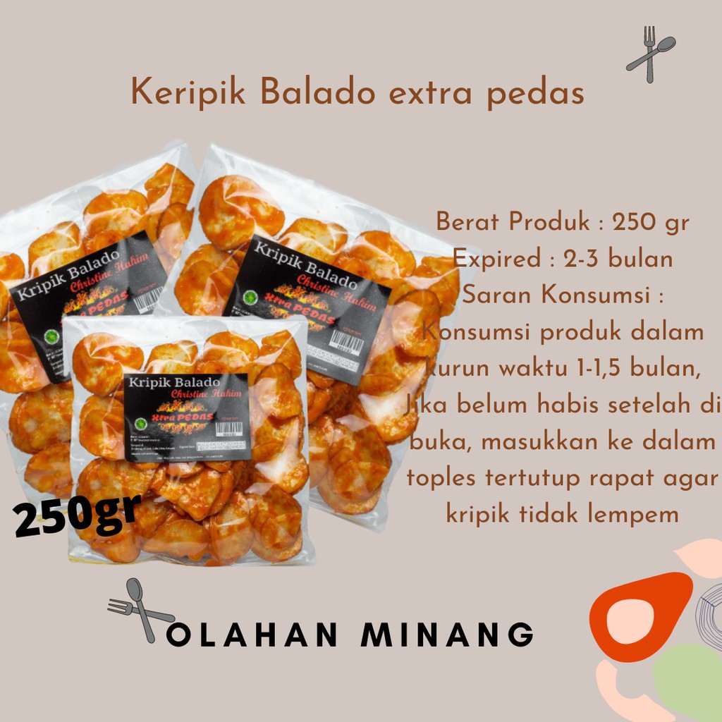 

Keripik Balado extra pedas/Keripik singkong/Sanjai Balado/cemilan balado/snack balado/keripik 250gr