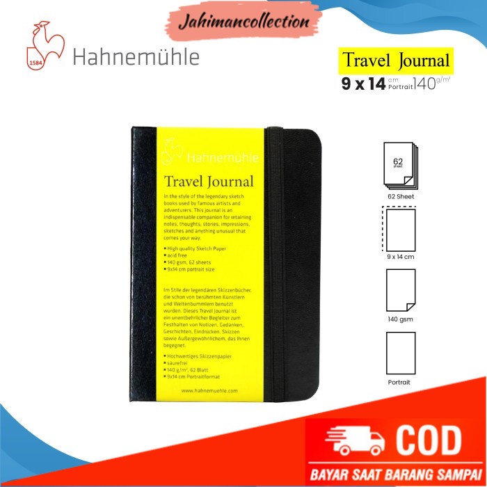 

✨ BISA COD ✨ Buku Sketsa Hahnemuhle Travel Journal 9x14cm Hard Cover Sketchbook - PORTRAIT