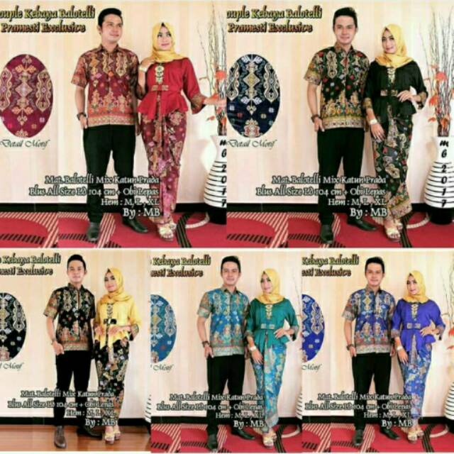 Sarimbit Batik Anggun Couple Sania Mawar ruffle - Warna Ungu, Tosca, pink, Biru, Kuning - M - L -XL