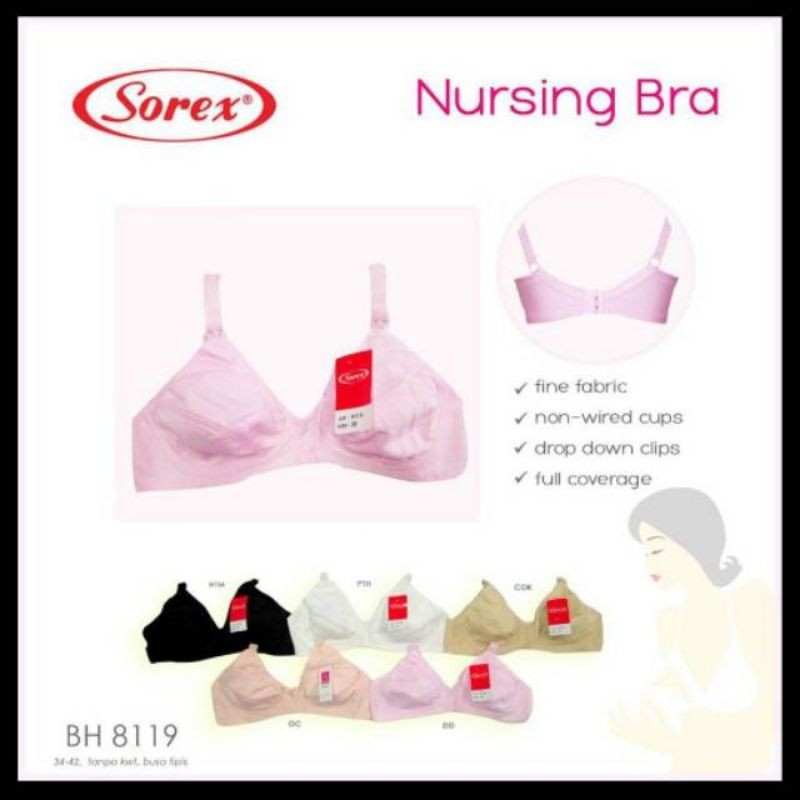 Bra Menyusui Sorex 8119 / BH Menyusui / Nursing Bra 34 36 38 40 42 Tanpa Kawat