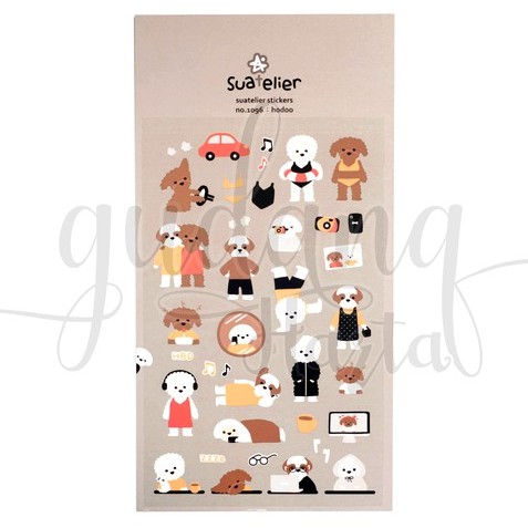 Stiker Poodle And Bichon DIY Lucu Scrapbook Anjing Lucu GH 303048