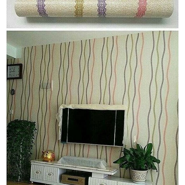 PAKET 3 ROLL Wallpaper Stiker wallpaper Dinding wallpaper Motif Banbu  wallpaper 3D / wallstiker