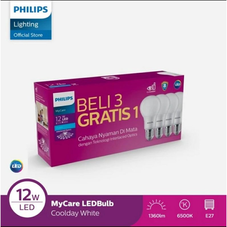 Lampu Led Philips 12w Promo Beli 3 Gratis 1