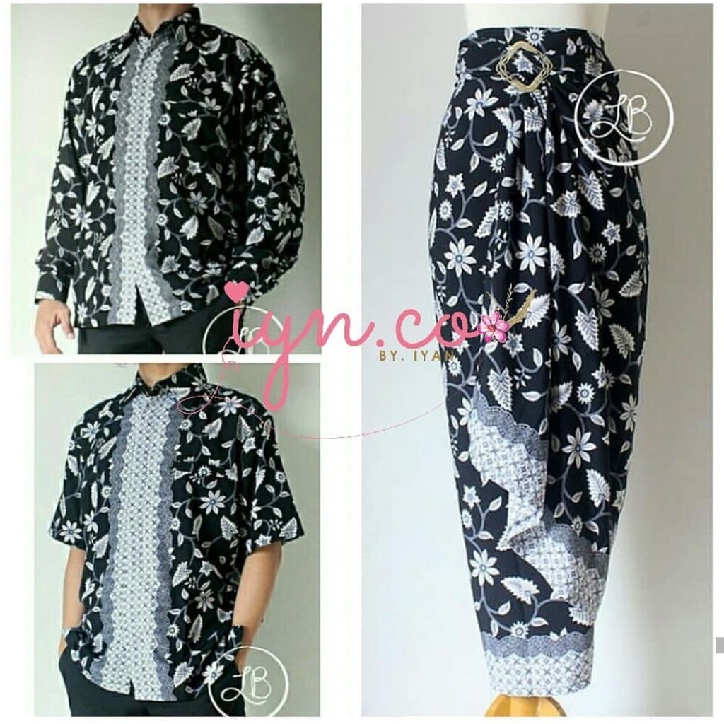 SB Collection Couple Rok Lilit Esna Maxi Dan Kemeja Batik Pria