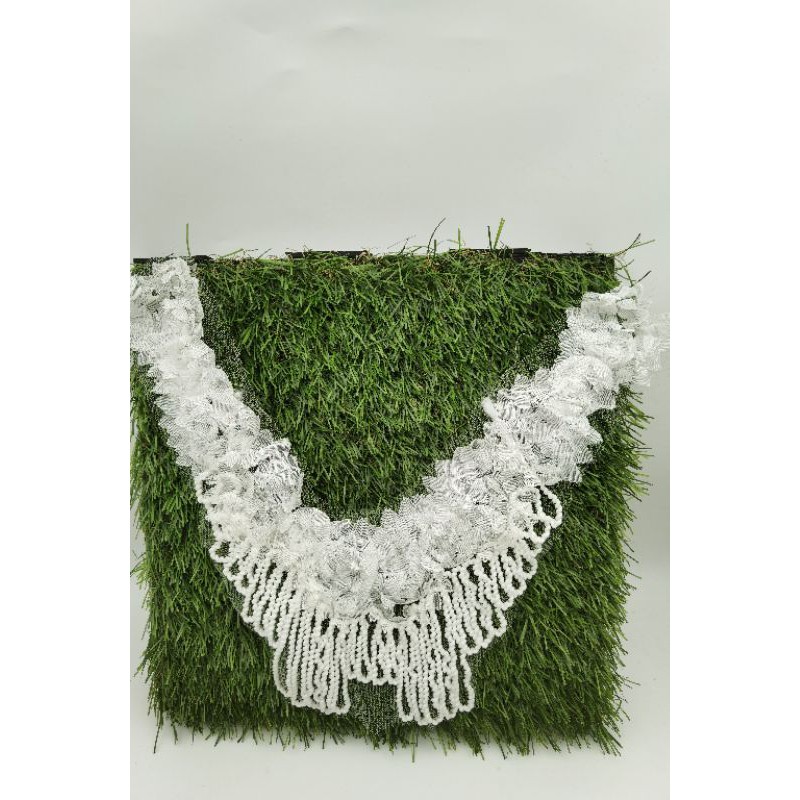 APLIKASI KERAH LEHER PUTIH BAHAN BENANG KATUN KAPAS PER PCS