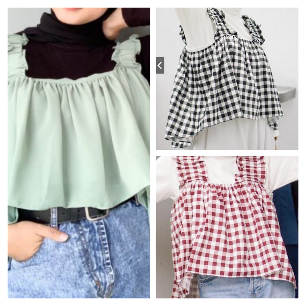 RX Fashion - Tanktop Layer / Tanktop Sesil Gingham // Tanktop Wanita -BN