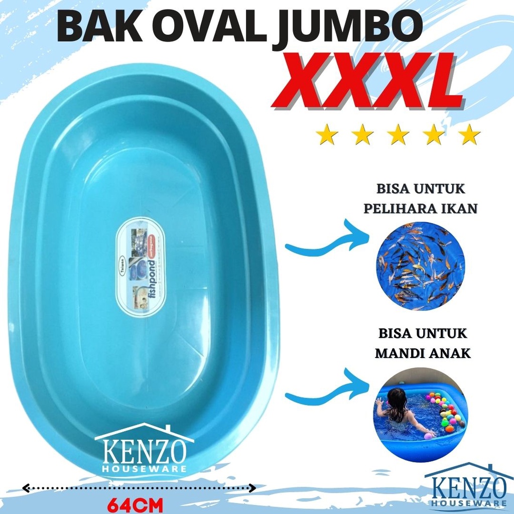 Kolam Bak Mandi Ikan Kura Bak Oval Taiwan Jumbo Xxxl Plastik Berkualitas