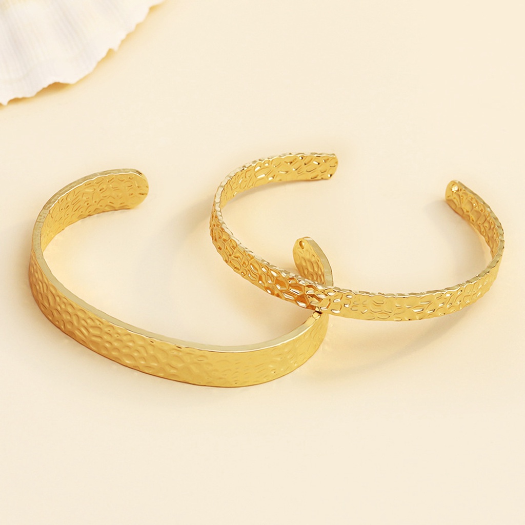 Hu Hu Hu Hu Hu Alat Bantu Pasang Kacamata♡ Gelang Bangle Open Cuff Adjustable Motif Perkusi Bahan Tembaga Untuk Wanita