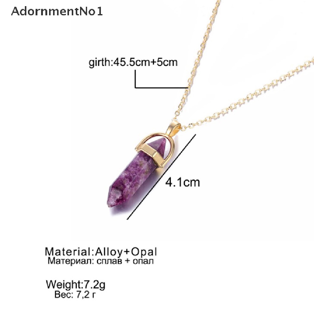 (AdornmentNo1) 1pc Kalung Rantai Liontin Batu Kristal Vulkanik Alami Gaya Rock