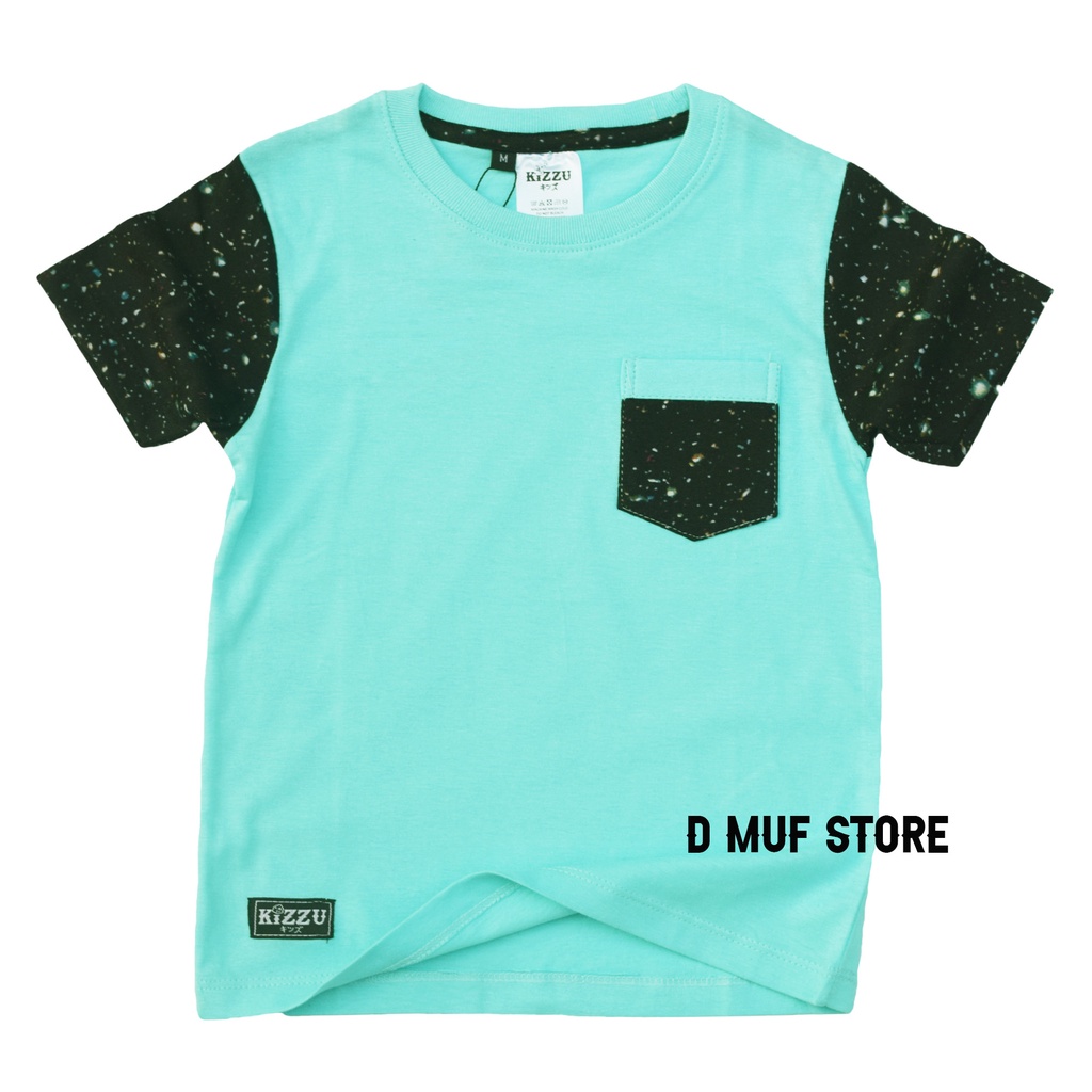 Kizzu Kaos Anak Printing Galaxy Premium Cotton 30s Usia 1-12 Tahun Galaxy Tosca- dmufstore