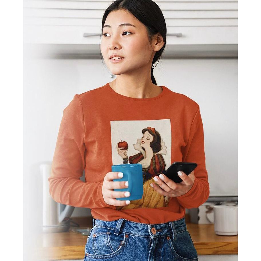 kaos wanita disney princess lengan panjang READY STOCK