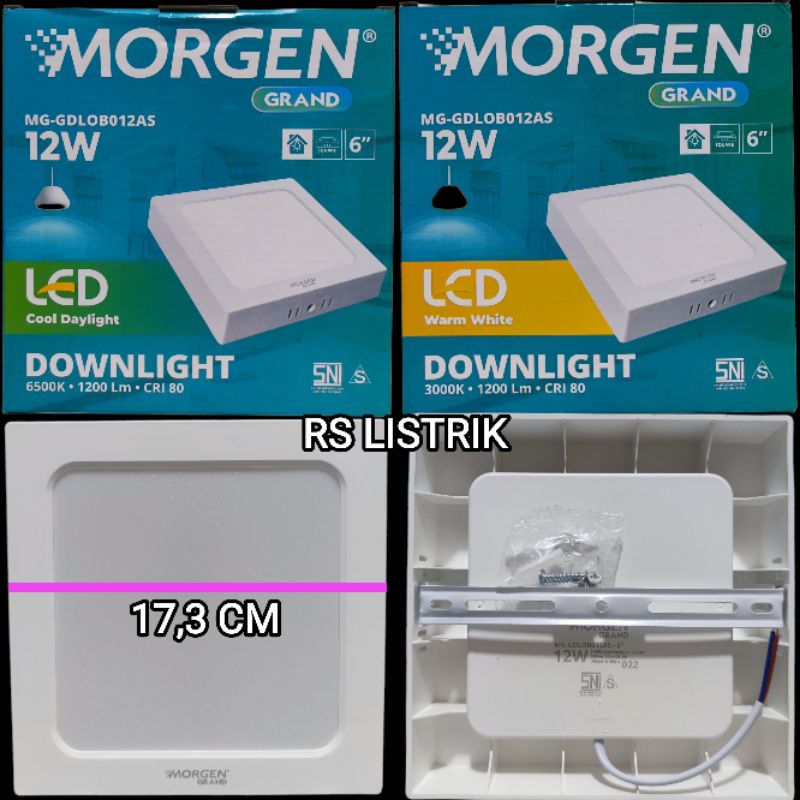 MORGEN PANEL GRAND 12W OB KOTAK TEMPEL SEGI MG-GDL0B012AS OUT BOW SNI GARANSI