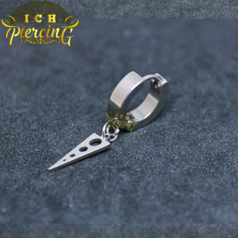 Anting Tindik dan Jepit Gantung Model Segitiga lancip titanium anti karat
