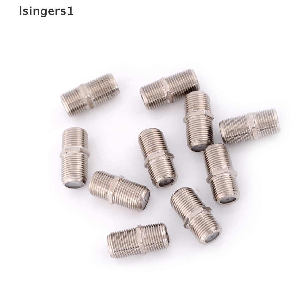 (lsingers1) 10pcs Konektor F Plug Bahan Aluminum Alloy Untuk Kabel Coaxial TV HD