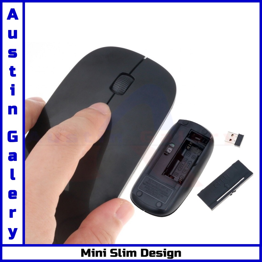 Mouse Wireless 2.4G Universal Mini Slim Design Untuk PC Laptop