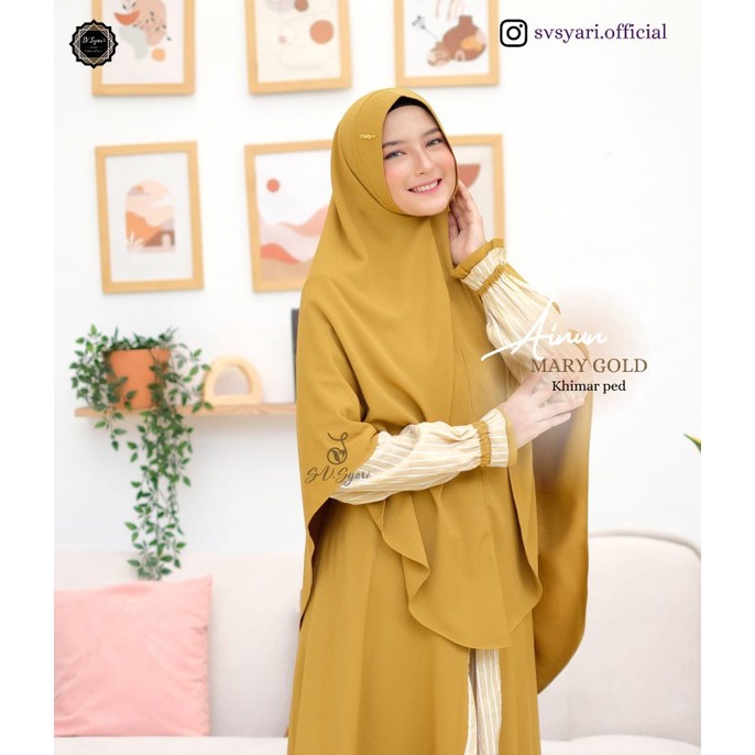 Gamis Ainun series set Khimar original by SV syari Grosir Ecer