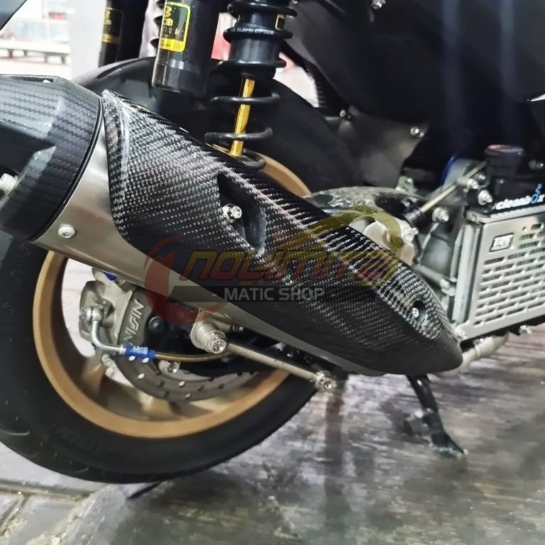 Cover Tutup Knalpot Carbon Kevlar Parts Ori Knalpot ROB1 Model Mio M3