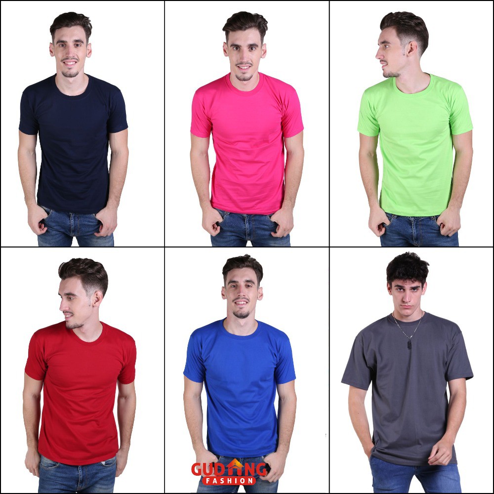 Kaos Polos O-Neck Pendek - Banyak Pilihan Warna PLS (COMB)