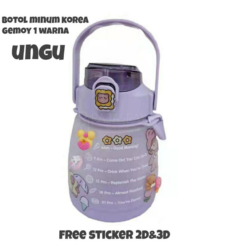 [⚜️RR⚜️] BOTOL MINUM VIRAL 2000ml 2L 2 LITER BOTOL MINUM 2L 2000ml 2 liter BOTOL VIRAL BOTOL MINUM KOREA BOTOL MINUM MOTIVASI BONUS STICKER LUCU-1 warna 1300ml/ UNGU