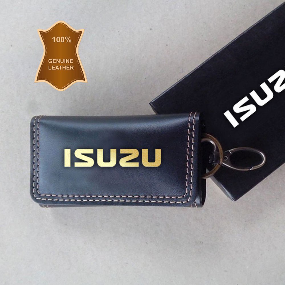 Dompet Kulit Gantungan Kunci STNK Mobil ISUZU Keychain KULIT ASLI