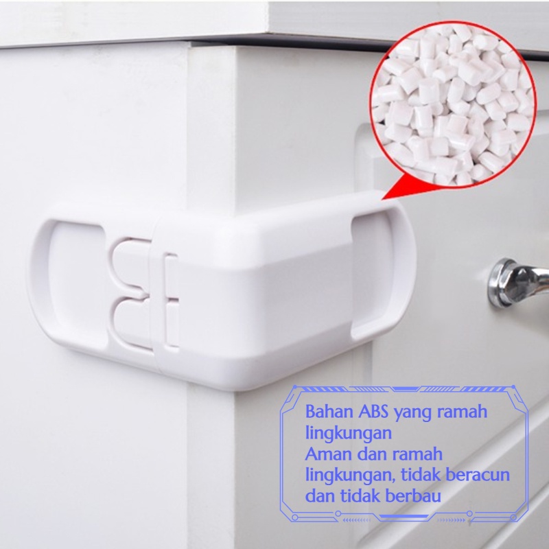 Yamata Kunci Laci / Lock Drawer Pengaman Laci Lemari Meja Bayi Baby Safety / Kunci Pengaman Pintu / Kunci Plastik / Kunci Pengaman