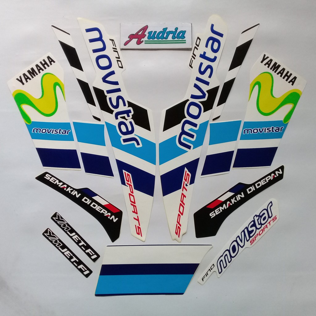 Stiker Striping Motor yamaha fino 125 movistar 2014 biru