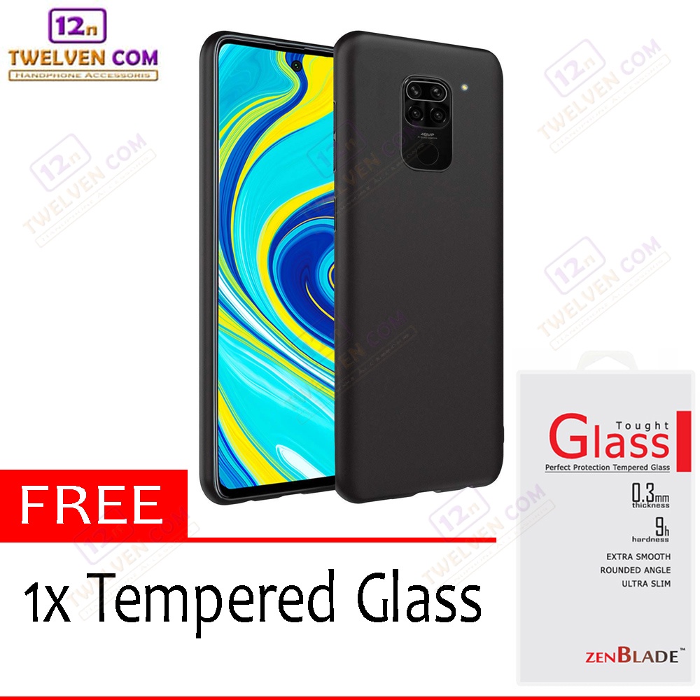 [FLASH SALE] Case Slim Matte Softcase Xiaomi Redmi Note 9 - Free Tempered Glass